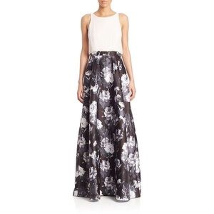 Aidan Mattox Printed A-line Skirt Gown